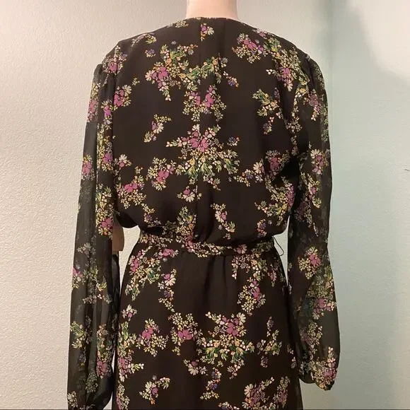 Q&A Los Angeles "Glitz & Glam Black Floral Midi - Picture 12 of 16